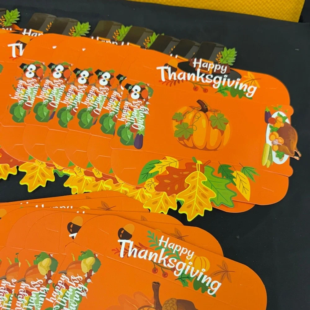 24 pack party trays Thanksgiving Themed Party Plates - Orange 12 of each design
